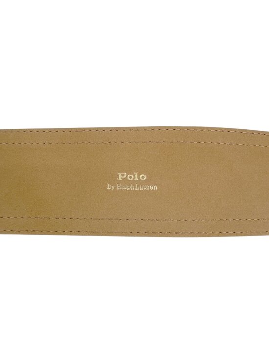 POLO RALPH LAUREN Elongated-Buckle Leather Belt in Cuoio & Silver M main image 8